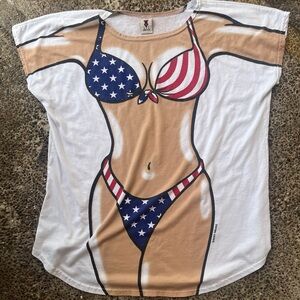 Vintage Body Dreams Tank Top/Extra Long Cover Up, America Bikini/Stars & Stripes